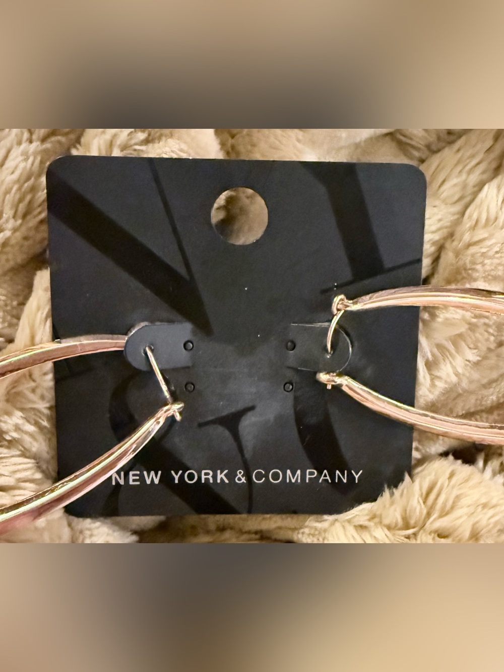 New York & Company Elongated Oval Hoops in Rose Gold - Picture 3 of 3